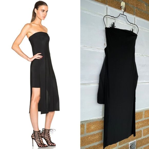 Helmut Lang Faint Draped Strapless Dress size 4 - Picture 3 of 17